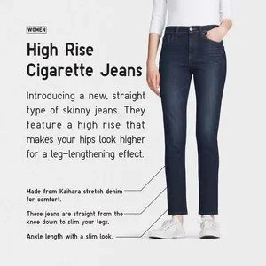 Stretch Uniqlo Cigarette Jeans UNIQLO High Rise Cigarette Jeans